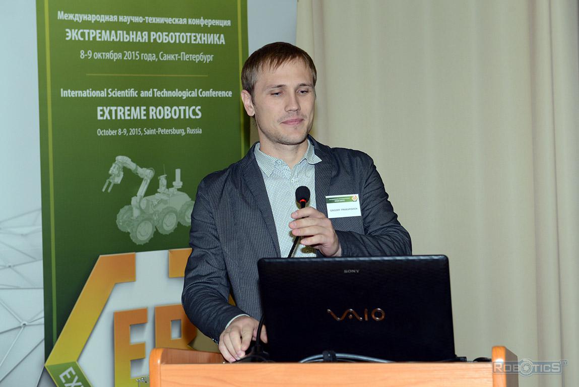 Grigory Prokopovich participate in the conference «Extreme Robotics (ER-2015)» with the the plenary report.