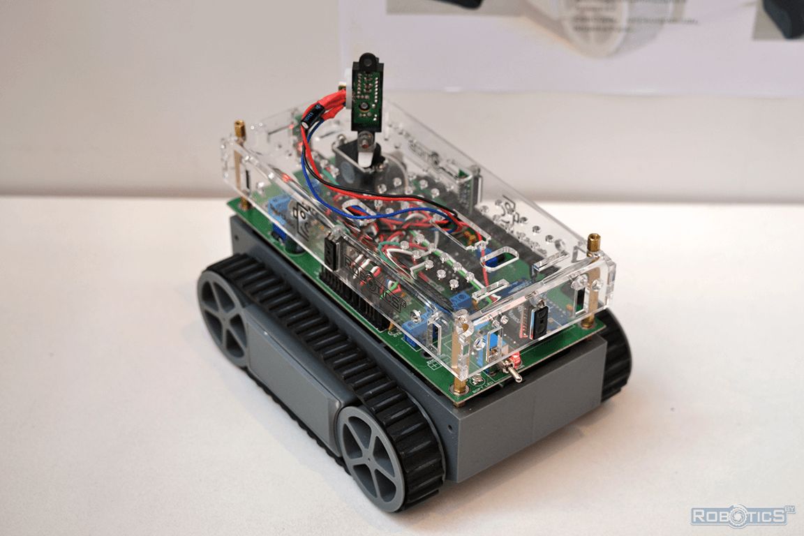 Close up of a universal mobile robot.